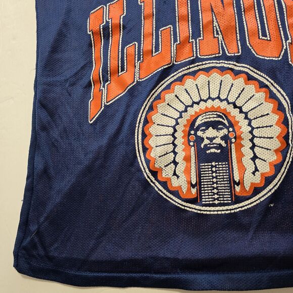 Vintage CHIEF ILLINIWEK Illinois Fighting Illini Tank Top Shirt Reversible S USA - Picture 4 of 13